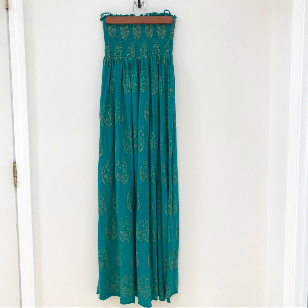 Ralph Lauren Teal Paisley Maxi Dress
